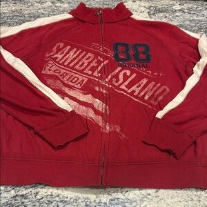 Sanibel Island Zip-Up sweatshirt with White Stripes